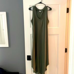 Gap midi scoop neck shirt dress with raw hem